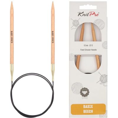 KnitPro Basix Birch - 60cm - 6.00mm - Knitting needles KnitPro Basix Birch - 60cm - 6.00mm - Knitting needles