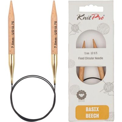 Knit Pro - Aiguilles circulaires fixes - 150 cm - Bouleau - 7 mm - Aiguilles à tricoter - Publicité Knit Pro - Aiguilles circulaires fixes - 150 cm - Bouleau - 7 mm - Aiguilles à tricoter - Publicité