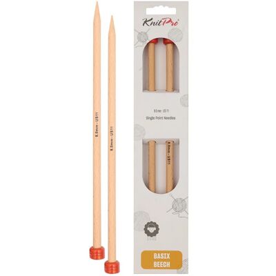 KnitPro - Basix Birch - 25cm - 8.0mm - Pletací jehly KnitPro - Basix Birch - 25cm - 8.0mm - Pletací jehly
