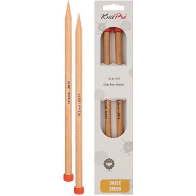 KnitPro Basix berkennaalden - 25cm 10mm KnitPro Basix berkennaalden - 25cm 10mm