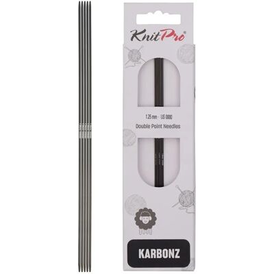 KnitPro Karbonz Agulhas de Ponta Dupla 15 cm - 1,25 mm (41102) KnitPro Karbonz Agulhas de Ponta Dupla 15 cm - 1,25 mm (41102)