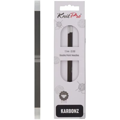 KnitPro Karbonz Ferri a Punta Doppia 15 cm - 1,5 mm (41103) KnitPro Karbonz Ferri a Punta Doppia 15 cm - 1,5 mm (41103)