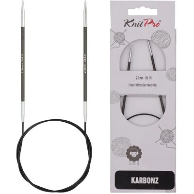 KnitPro Karbonz Rundstricknadel - 2,5mm, 60cm - Stricknadeln KnitPro Karbonz Rundstricknadel - 2,5mm, 60cm - Stricknadeln