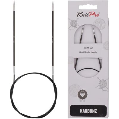 KnitPro Karbonz Rundstricknadeln - 80cm, 2,25mm, Schwarz/Silber - Stricknadeln KnitPro Karbonz Rundstricknadeln - 80cm, 2,25mm, Schwarz/Silber - Stricknadeln