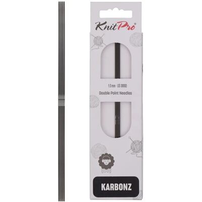 KnitPro Karbonz Ferri a Doppia Punta 20 cm - 1,0 mm (41120) KnitPro Karbonz Ferri a Doppia Punta 20 cm - 1,0 mm (41120)