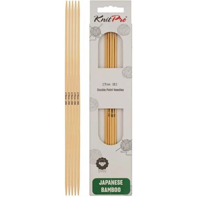 Agulhas de tricô de bambu KnitPro 15cm US2 - Agulhas Agulhas de tricô de bambu KnitPro 15cm US2 - Agulhas
