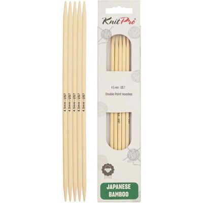 Agulhas de tricô em bambu KnitPro - Natural - 20cm, 4,5mm - Agulhas Agulhas de tricô em bambu KnitPro - Natural - 20cm, 4,5mm - Agulhas