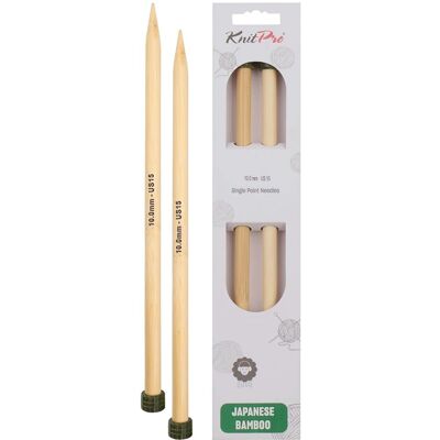 KnitPro - Bamboo - 25 cm - 10 mm - Knitting needles KnitPro - Bamboo - 25 cm - 10 mm - Knitting needles
