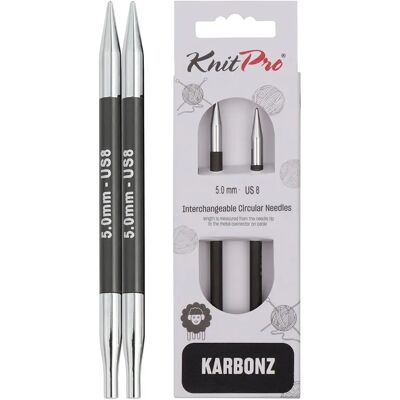 Aiguilles Circulaires Interchangeables KnitPro Karbonz 5mm - Outils à Tricoter Aiguilles Circulaires Interchangeables KnitPro Karbonz 5mm - Outils à Tricoter