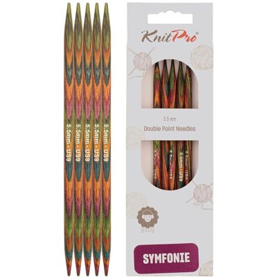 KnitPro Symfonie Doppelspitznadeln 15 cm - 5,5 mm (20143) KnitPro Symfonie Doppelspitznadeln 15 cm - 5,5 mm (20143)