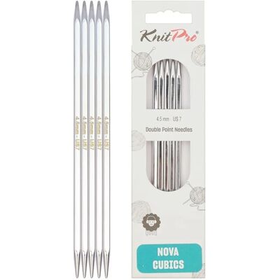 KnitPro Nova Cubics Stricknadeln - 20cm, 4,50mm, silber KnitPro Nova Cubics Stricknadeln - 20cm, 4,50mm, silber