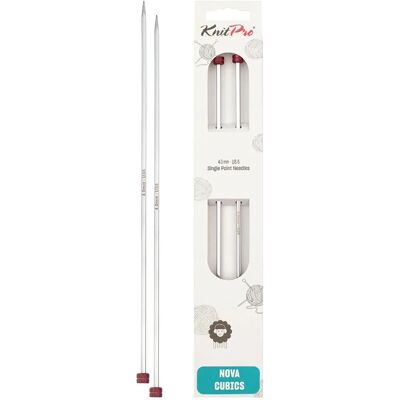 KnitPro Nova Cubics Vierkante Breinaalden - Zilver - 25cm KnitPro Nova Cubics Vierkante Breinaalden - Zilver - 25cm