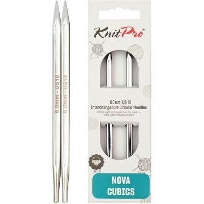 KnitPro Nova Cubics Korte Udskiftelige Rundpinde Messing 9cm 6,00mm US KnitPro Nova Cubics Korte Udskiftelige Rundpinde Messing 9cm 6,00mm US