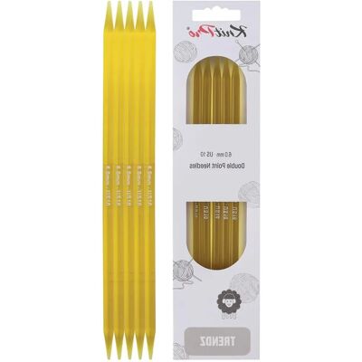 KnitPro - 6,00 mm US10 Gelbe Strumpfstricknadeln - Stricknadeln KnitPro - 6,00 mm US10 Gelbe Strumpfstricknadeln - Stricknadeln
