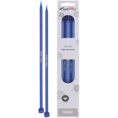 KnitPro Trendz Acrylic Knitting Needles - 25cm - 6.50mm - Blue KnitPro Trendz Acrylic Knitting Needles - 25cm - 6.50mm - Blue