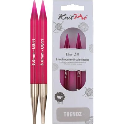 KnitPro Trendz: Agulhas circulares intercambiáveis - 8 mm KnitPro Trendz: Agulhas circulares intercambiáveis - 8 mm
