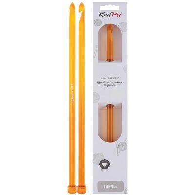 KnitPro Trendz Crochet Hook - 10mm, Orange, 30cm - Crocheting KnitPro Trendz Crochet Hook - 10mm, Orange, 30cm - Crocheting