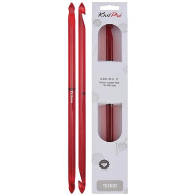 KnitPro Rood Dubbelsidige Haaknaald - 12mm - 30cm - Haakgereedschap KnitPro Rood Dubbelsidige Haaknaald - 12mm - 30cm - Haakgereedschap