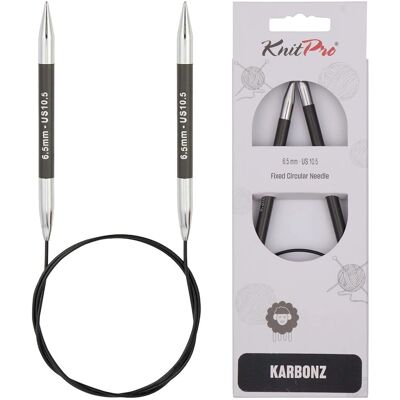 Aghi da maglia circolari KnitPro Carbonz 80cm, 6,50mm - Set di ferri Aghi da maglia circolari KnitPro Carbonz 80cm, 6,50mm - Set di ferri