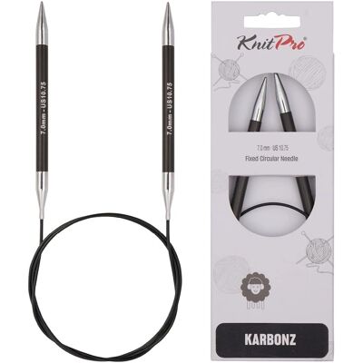 Agujas de tejer circulares KnitPro Carbonz 100cm - Fibra de carbono de alta tecnología Agujas de tejer circulares KnitPro Carbonz 100cm - Fibra de carbono de alta tecnología