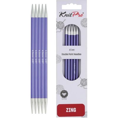 Knit Pro Purple Zing Double-Pointed Knitting Needles - 15 cm - Type: Aluminum Knit Pro Purple Zing Double-Pointed Knitting Needles - 15 cm - Type: Aluminum