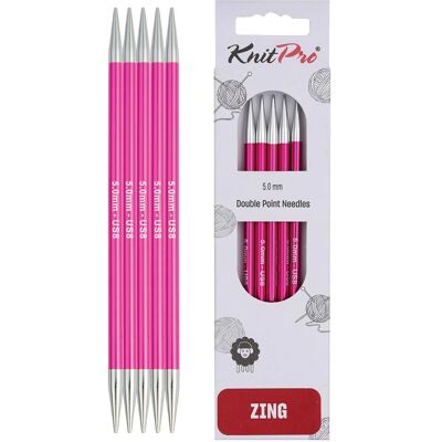 Knit Pro 20 Cm X 5 Mm Alumínio Zing Agulha De Tricô De Ponta Dupla Rosa - Knitting Needles Knit Pro 20 Cm X 5 Mm Alumínio Zing Agulha De Tricô De Ponta Dupla Rosa - Knitting Needles