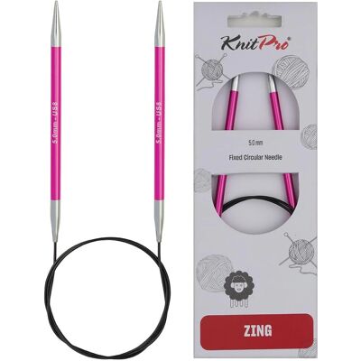 Aguja circular fixa KnitPro Zing - 60cm, 5mm - Agulhas de tricô Aguja circular fixa KnitPro Zing - 60cm, 5mm - Agulhas de tricô