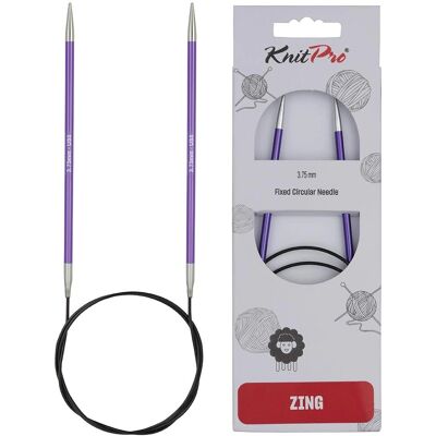 KnitPro - Zing - 80 cm - 3,75 mm - Agulhas circulares KnitPro - Zing - 80 cm - 3,75 mm - Agulhas circulares