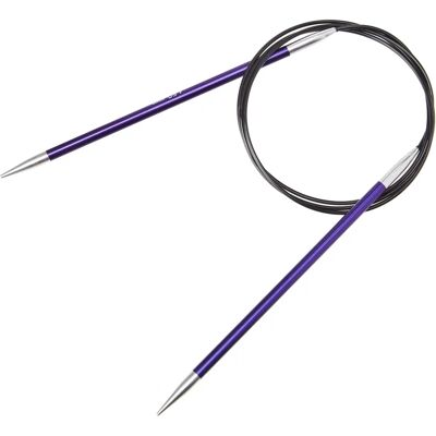 KnitPro Zing Aluminium 100cm 4.50mm Iolite Stickningstråd KnitPro Zing Aluminium 100cm 4.50mm Iolite Stickningstråd