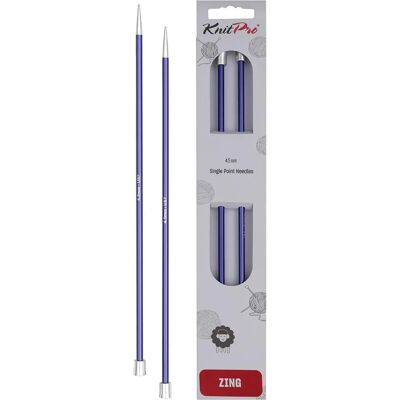 Aiguilles à Tricoter KnitPro Zing 35cm Violet en Aluminium - Aiguilles Aiguilles à Tricoter KnitPro Zing 35cm Violet en Aluminium - Aiguilles