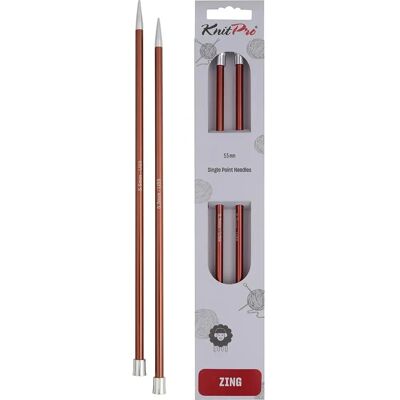 Aiguilles à tricoter KnitPro Zing en aluminium 35cm 5,50mm - Marron - Aiguilles à tricoter Aiguilles à tricoter KnitPro Zing en aluminium 35cm 5,50mm - Marron - Aiguilles à tricoter