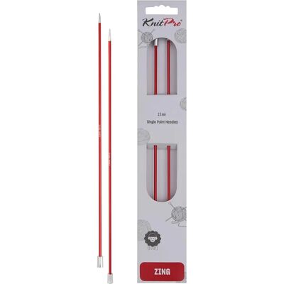 Aiguilles à tricoter rouges 40cm 2,5mm en aluminium - KNITPRO Aiguilles à tricoter rouges 40cm 2,5mm en aluminium - KNITPRO