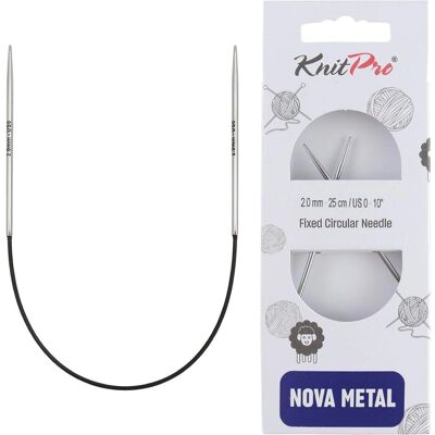 Aiguilles à tricoter circulaires KnitPro Nova en métal - 25cm x 2mm - Publicité Aiguilles à tricoter circulaires KnitPro Nova en métal - 25cm x 2mm - Publicité