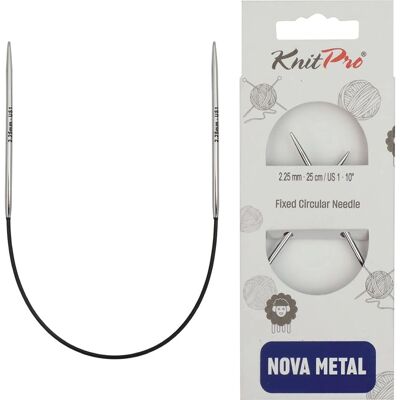 KnitPro Nova Metal Circular Knitting Needles - 25cm x 2.25mm KnitPro Nova Metal Circular Knitting Needles - 25cm x 2.25mm