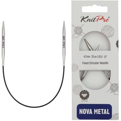 Aiguille à tricoter circulaire Nova en métal - 25cm x 4mm - Publicité Aiguille à tricoter circulaire Nova en métal - 25cm x 4mm - Publicité
