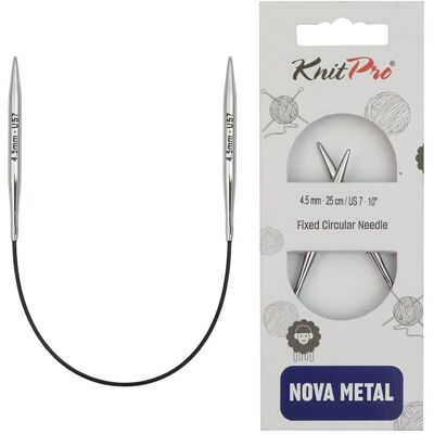 Agulhas circulares de metal Nova Knit Pro - 25cm x 4,5mm - Tipo de tricô Agulhas circulares de metal Nova Knit Pro - 25cm x 4,5mm - Tipo de tricô