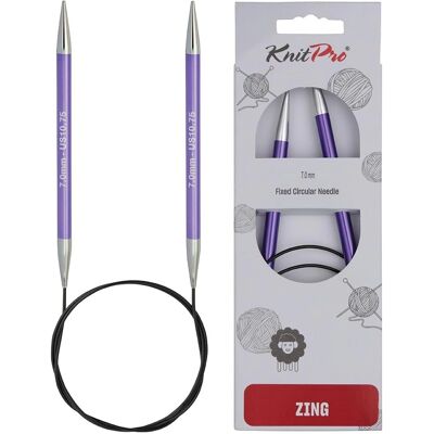 Agulhas de tricô em alumínio KnitPro Zing - Ametista Agulhas de tricô em alumínio KnitPro Zing - Ametista