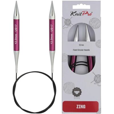 Knit Pro Zing Fixed Circular Needle 150 cm x 12 mm - Knitting Needles Knit Pro Zing Fixed Circular Needle 150 cm x 12 mm - Knitting Needles