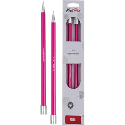 Aiguilles à tricoter en aluminium KnitPro Zing - 35cm 10mm Aiguilles à tricoter en aluminium KnitPro Zing - 35cm 10mm