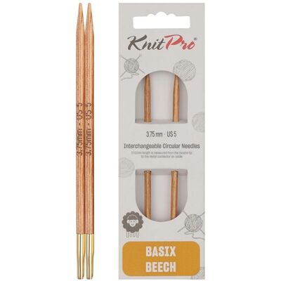 KnitPro Basix Bétula - Agulhas de Tricô - Circulares - Intercambiáveis - Multicoloridas - 11,6cm x 3,75mm KnitPro Basix Bétula - Agulhas de Tricô - Circulares - Intercambiáveis - Multicoloridas - 11,6cm x 3,75mm