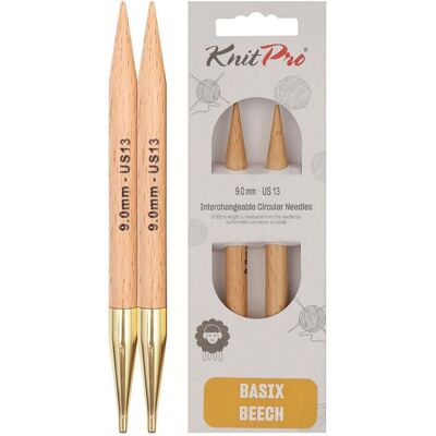Knit Pro Basix Birch Interchangeable Circular Knitting Needles - 11.6cm x 9mm Knit Pro Basix Birch Interchangeable Circular Knitting Needles - 11.6cm x 9mm