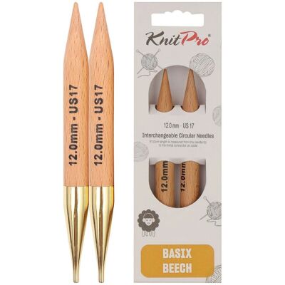 KnitPro Basix Bétula - Agulhas de tricô - Circulares - Intercambiáveis - 11,6cm - 12mm KnitPro Basix Bétula - Agulhas de tricô - Circulares - Intercambiáveis - 11,6cm - 12mm
