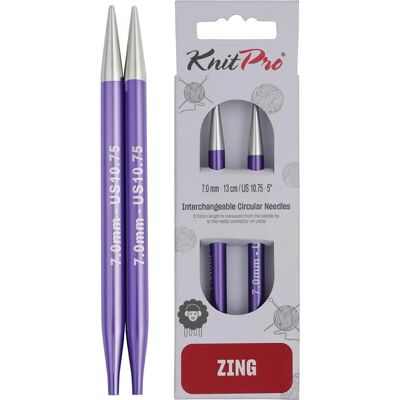 Aiguilles Circulaires Interchangeables KnitPro Zing 7 mm - Aluminium Léger - Publicité Aiguilles Circulaires Interchangeables KnitPro Zing 7 mm - Aluminium Léger - Publicité