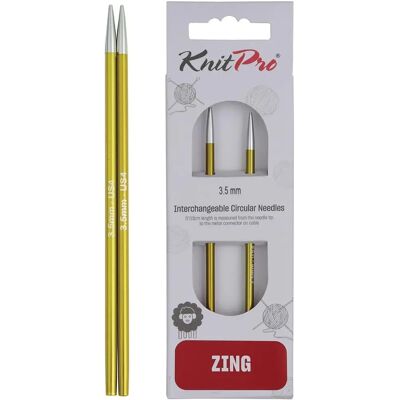 Aiguilles circulaires interchangeables KnitPro ZING 3,5mm - Vert Aiguilles circulaires interchangeables KnitPro ZING 3,5mm - Vert