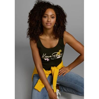KANGAROOS 44/46 (L) Schwarzes Tanktop - Casual Top mit femininem Frontdruck KANGAROOS 44/46 (L) Schwarzes Tanktop - Casual Top mit femininem Frontdruck