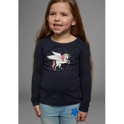 KIDSWORLD Langarmshirt mit Einhorn Druck - Kinder T-Shirt KIDSWORLD Langarmshirt mit Einhorn Druck - Kinder T-Shirt