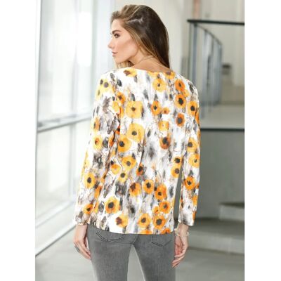 CLASSIC BASICS Shirt Gr.46 - Langarm, Gelb, Blumenmuster CLASSIC BASICS Shirt Gr.46 - Langarm, Gelb, Blumenmuster