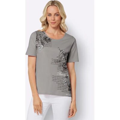 Grau Classic Basics Kurzarmshirt - T-Shirt Grau Classic Basics Kurzarmshirt - T-Shirt