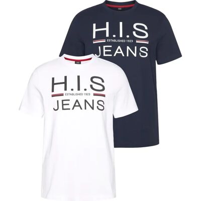 H.I.S Herren XXL Baumwoll bedrucktes Rundhals T-Shirt H.I.S Herren XXL Baumwoll bedrucktes Rundhals T-Shirt