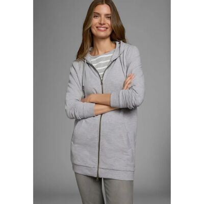 FLASHLIGHTS Lange Graue Kapuzenjacke - Sweatjacke FLASHLIGHTS Lange Graue Kapuzenjacke - Sweatjacke